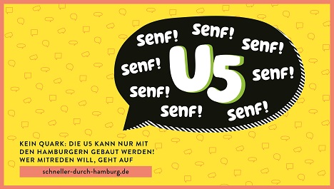 Mit der Kampagne sollen die Hamburger zum Mitgestalten der neuen Linie U5 aufgerufen werden (Foto: Hamburger Hochbahn AG / Philipp und Keuntje)