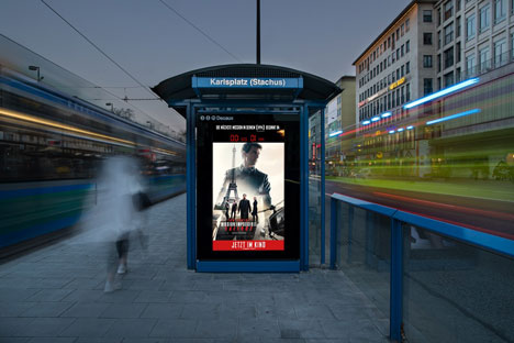 Dynamisches Werbemittel: HerrSchmidt bringt 'Mission: Impossible' in die Mnchner Innenstadt (Foto: HerrSchmidt / WallDecaux)