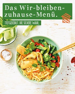 Das 'Wir-bleiben-Zuhause-Menü' bis an die Tür geliefert - Das 'Wir-bleiben-Zuhause-Menü' ist die sichere Alternative zum Einkaufen. (Bild: Looping Group)