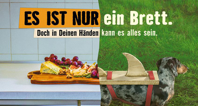 Bei Hornbach wird selbst ein nutzloses Brett zum DIY-Meisterstück - Aktuell gibt es insgesamt fünf OOH-Motive, mit denen Hornbach dieses Frühjahr dafür wirbt, dass ein altes Brett mehr als Abfall sein kann - Foto: Hornbach/HeimatTBWA