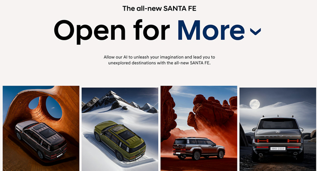 JvM und Hyundai bauen auf KI bei neuer globalen Kampagne - Die User können so mühelos eigene Bilder das Hyundai Santa Fe erstellen, indem sie sich an der Chat-Konversation beteiligen - Foto: JvM