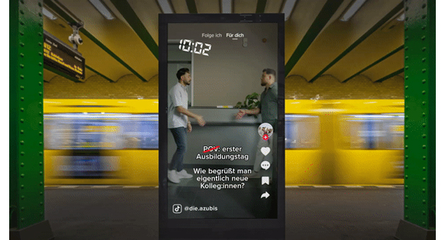 Erstmals wird die Medienkombination TikTok und DOOH fr eine Kampagne eingesetzt - Foto: thjnk Hamburg