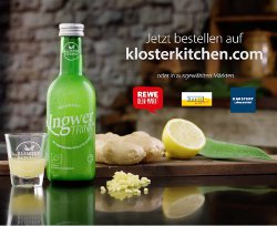IngwerTrink von Kloster Kitchen wirbt erstmals im TV (Foto:FJR)