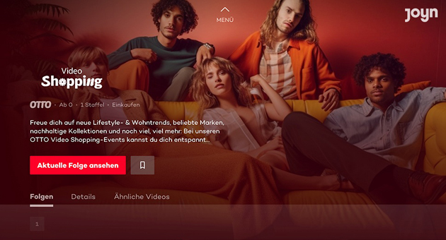 Joyn startet ersten Brand-Channel - Joyn erweitert sein Werbeangebot und hat mit Otto den ersten Branded-On-Demand-Channel gestartet - Foto: ProSiebenSat.1