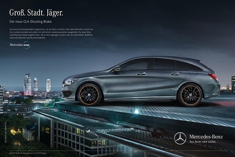 Die neue Mercedes-Benz-Kampagne bewirbt den CLA Shooting Brake, ein Mix aus Coup und Kombi (Foto: Daimler)
