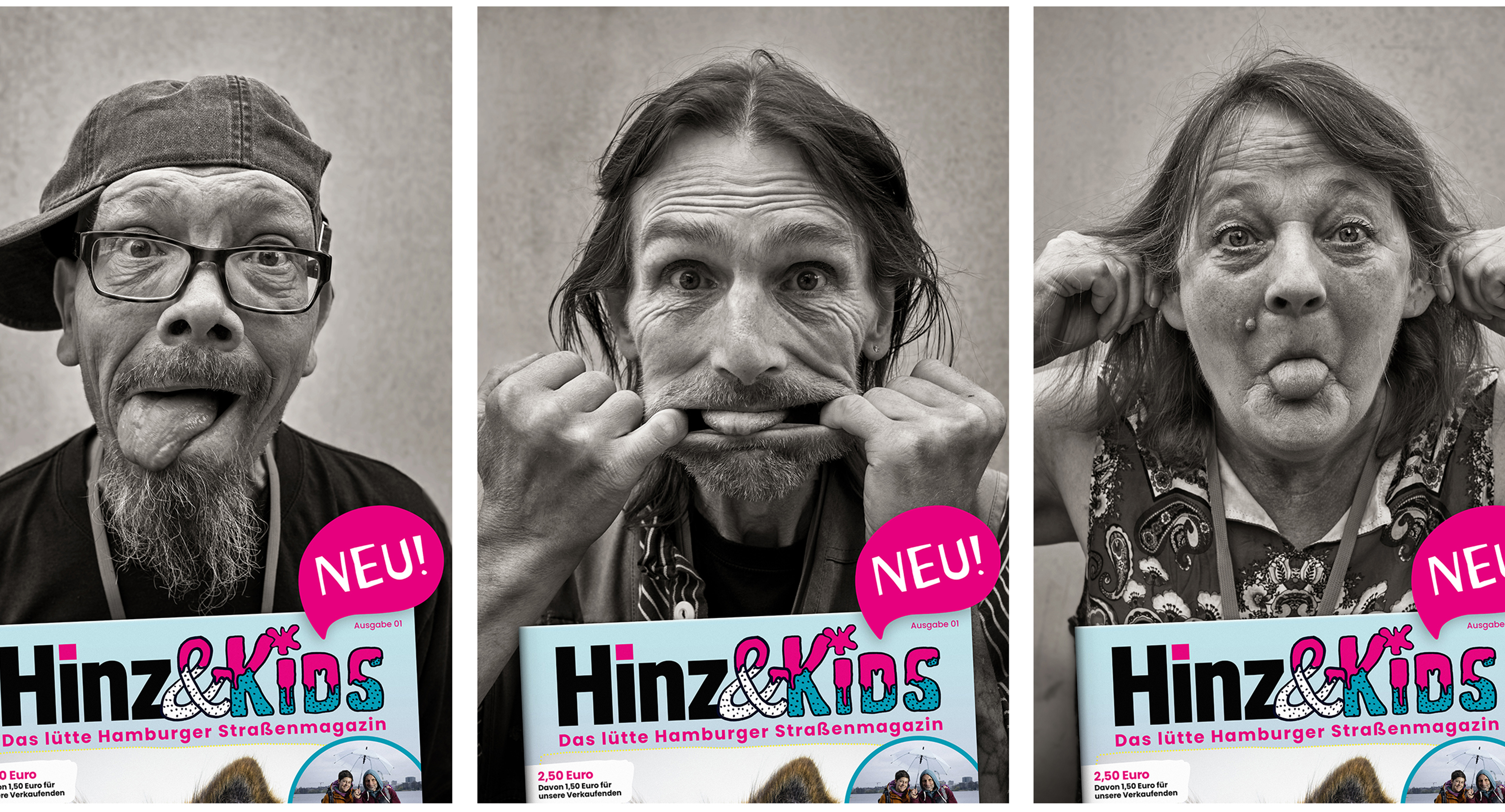 KNSK trommelt für neues Kinderstraßenmagazin - Die Motive für die Launch-Kampagne von Hinz&Kids - Foto: KNSK