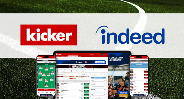 'Kicker' holt Indeed als Sponsor an Bord - Die Jobplattform Indeed tritt als Sponsor des EM-Managerspiels des 'Kicker' auf - Foto: Kicker/Indeed