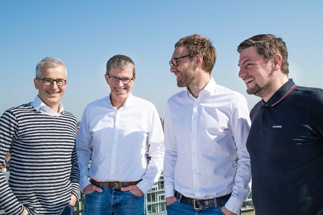 Kopfkunst ist neues GWA-Mitglied - V.l.n.r.: Geschäftsführer Jens Kallfelz mit der Führungscrew Rüdiger Ontrup (CD Text), Simon Hattrup (CD Art), Marc Fielers (CD Text) (Foto: Kopfkunst)