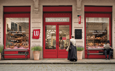 LU-Deutschland-Start: Saatchi komponiert die werbliche Begleitmusik - Das Key-Visual aus dem neuen LU-Spot zeigt die LU-Boulangerie - Abb.: Saatchi & Saatchi