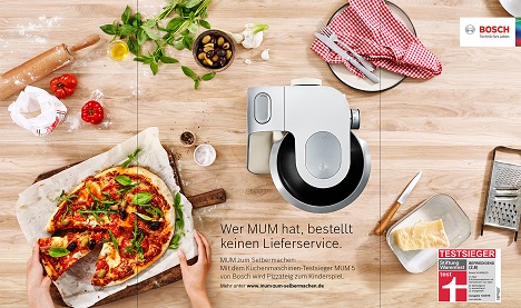 Bosch wirbt mit einer breit angelegten Kampagne fr die neuen Kchenmaschinen (Foto: Robert Bosch Kchengerte)