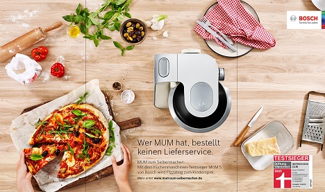 Segmenta entwickelt Kampagne für Bosch MUM Küchenmaschinen - Bosch wirbt mit einer breit angelegten Kampagne für die neuen Küchenmaschinen (Foto: Robert Bosch Küchengeräte)