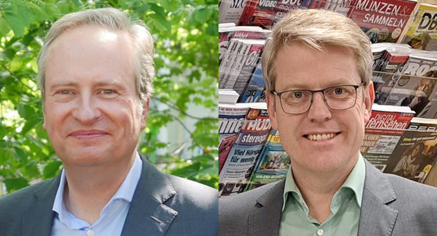 Gesamtverband Presse-Grosso: Vorstand stellt sich neu auf - Thorsten Mauch (Links) und Frank Mietke sollen den Grosso-Verband ab 12. März 2026 führen - Fotos: GVPG + Mercura