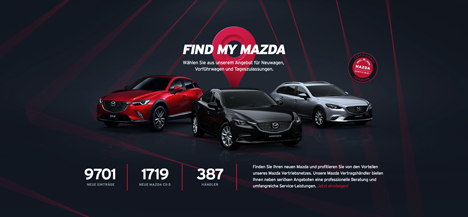 Mazda will mit Demodern den Vertrieb ankurbeln - 'Find My Mazda' soll Kunden die Suche erleichtern (Foto: Demodern)