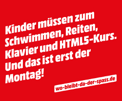 Zum roten Hirschen und Media Markt auf der Suche nach Spaß - Media Markt stellt die Frage: Wo bleibt da der Spaß? (Foto: Media Markt)