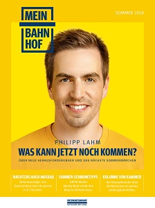 Berliner Hirschen verpassen DB-Kundenmagazin 'Dein Bahnhof' ein neues Gesicht - Die Sommer-Ausgabe von 'Mein Einkaufsbahnhof' befasst sich mit dem Thema Fußball (Foto: Hirschen Group)