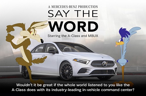 So inszeniert sich Mercedes-Benz zum Super Bowl - Mercedes-Benz lanciert mit dem neuen System MBUX Möglichkeiten zur Sprachführung innerhalb des Infotainment-Systems - die passende Kampagne ist zum Super Bowl zu sehen (Foto: Mercedes-Benz)