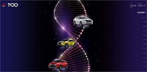 Die Microsite 'Mitsubishi DNA' zeigt die wichtigsten Meilensteine des Automobilbauers ber Filme, Bilder und Geschichten (Foto: Screenshot)