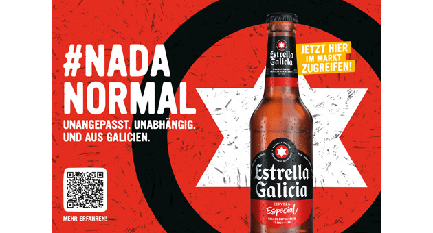 Freunde des Hauses mit neuem Bier-Etat - Die Agentur Freunde des Hauses betreut den Etat der spanischen Biermarke Estrella Galicia – OOH-Kampagnenmotiv: Freunde des Hause