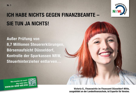Reale Finanzbeamte sind als Testimonials der Kampage 'So sind wir' zu sehen (Foto: Finanzministerium NRW)