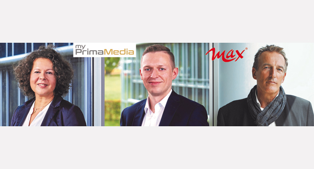 PrimaNeo launcht E-Mall-Plattform für Verlage - (v.l.) Nadja Giannogonas und Oliver Geffers von PrimaNeo, Marin Fischer von Max Magazine - Foto: PrimaNeo