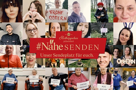 Aktion NäheSENDEN: Rotkäppchen verschenkte TV-Sendeplätze zu Ostern - Mit der Aktion #NäheSENDEN stellte Rotkäppchen TV-Sendeplätze für Oster-Grüße zur Verfügung. (Bild: Ogilvy)