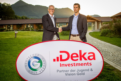 v.l. Marcus Neumann, Vorstand Sport Deutscher Golf Verband, und Dirk Degenhardt, Leiter Produkt- und Marktmanagement der Dekabank (Foto: DGV)