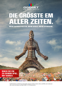 Hello setzt für Oddset Sportwetten ein EM-Denkmal - EM-Eiffelturm als Kampagnenmotiv (Foto: Hello München)