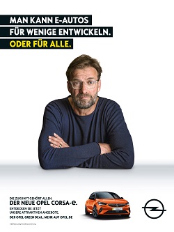 Jrgen Klopp ist der zentrale Botschafter fr Nachhaltigkeit und Elektromobilitt fr Opel (Bild: Opel)