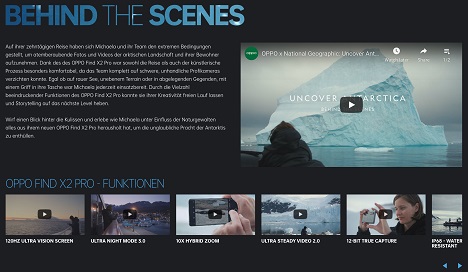 OPPO: GREY verantwortet europaweite Imagekampagne - Der Image-Film wird unter anderem durch 'Behind the Scene'-Einblicke auf der Website ergänzt. (Bild: Grey Germany)