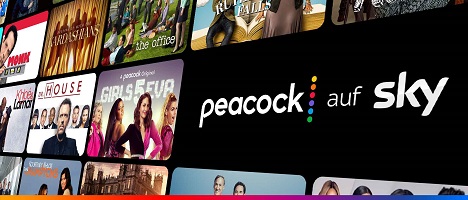 Streaming-Dienst Peacock startet in Deutschland - Sky-Kunden in Deutschen und Österreich haben ab dem 25. Januar 2022 kostenlos Zugriff auf den Streaming-Service Peacock – Foto: Sky Deutschland