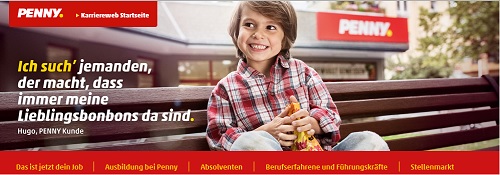 Penny und Serviceplan campaign trommeln für neues Personal - Zur neuen Arbeitgeber-Kamapgne von Penny zählt auch eine neue Karriere-Webseite (Foto: Screenshot)