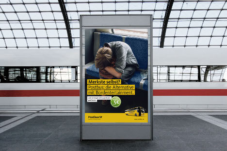 Mit der Postbus-Kampagne unter dem Mitto 'Merkste selbst?' soll vor allem eine junge Zielgruppe angesprochen werden (Foto: MetaDesign)
