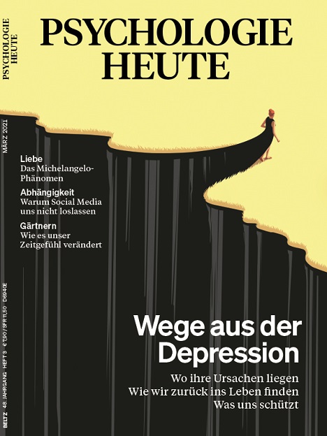 Cover des Monats Februar 2021: Psychologie Heute führt aus dem seelischen Abgrund heraus -