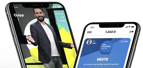 ProSiebenSat.1 stellt seine Live-Quiz-App Quipp ein - Aus für Quipp: Die Live-Quiz-App von ProSiebenSat.1 hatte zuletzt 30 Live-Shows pro Woche angeboten. (Foto: ProSiebenSat.1 Digital GmbH)