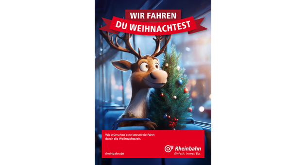 Rheinbahn AG mit neuer Kreativagentur - "Wir fahren, ihr weihnachtet" ist das Motto der hauptsächlich digital ausgespielten Kampagne von Havas Germany für den Kunden Rheinbahn AG – Foto: Rheinbahn AG