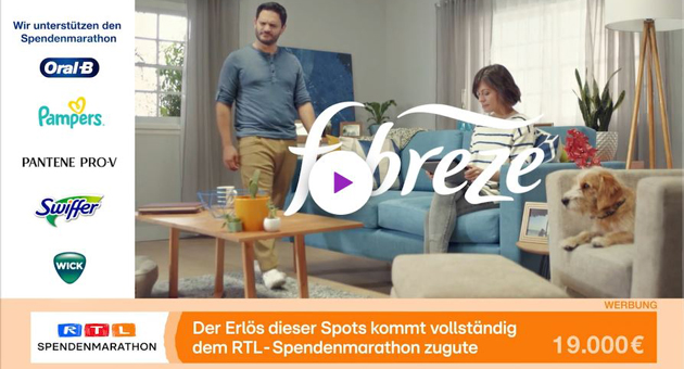 P&G sichert sich erneut komplette RTL-Werbeinsel - Auch 2022 bucht Procter & Gamble eine komplette Werbeinsel beim RTL-Spendenmarathon - Foto: RTL