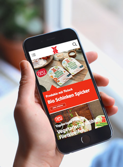 BrawandRieken baut Zusammenarbeit mit Rügenwalder Mühle aus - Mobil und flexitarisch: der neue Webauftritt der Rügenwalder Mühle (Foto: BrawandRieken)
