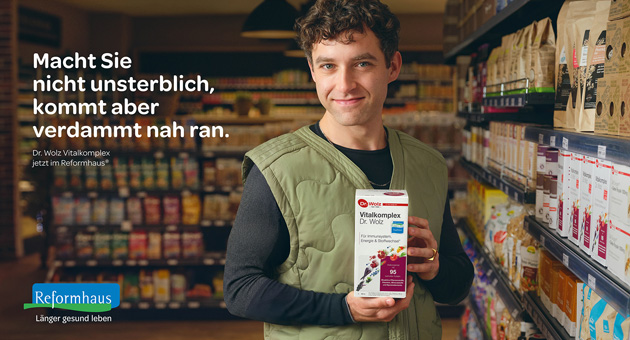 Reformhaus eG schärft Markenprofil - Eines der drei Motive der von Tank Tank entwickelten Longevity-Kampagne für Reformhaus - Foto: Tank Tank
