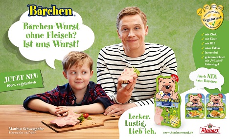 Matthias Schweighöfer wirbt für 'Bärchen-Wurst' - Matthias Schweighöfer wirbt für das 'Bärchen-Wurst'-Sortiment (Foto: Plantage Berlin)