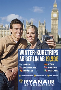 Ryanair hebt mit bisher größten Werbekampagne in Deutschland ab - Kampagnen-Motiv für Berlin (Foto: Ryanair)