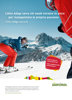 Zum goldenen Hirschen wirbt für Südtirol Marketing - Neues Anzeigenmotiv für Südtirol; Foto: Zum goldenen Hirschen