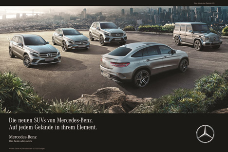 Die Kampagne fr die SUV-Familie von Mercedes-Benz stammt aus der Feder von Jung von Matt (Foto: Daimler)