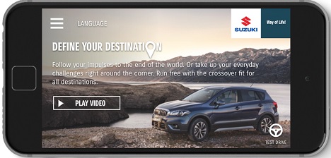 Huth + Wenzel siegt in internationalem Suzuki-Pitch - Auf der 'Suzuki SX4 S-Cross'-Microsite können die Länder den Content an ihre lokalen Anforderungen anpassen (Foto: Huth + Wenzel)