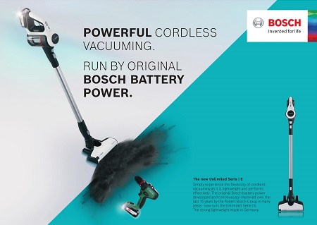 Saatchi & Saatchi lanciert Erstling für Bosch - In der ersten Kampagne für Bosch stellt Saatchi & Saatchi die kabellosen Staubsauger in den Fokus (Foto: BSH Hausgeräte)