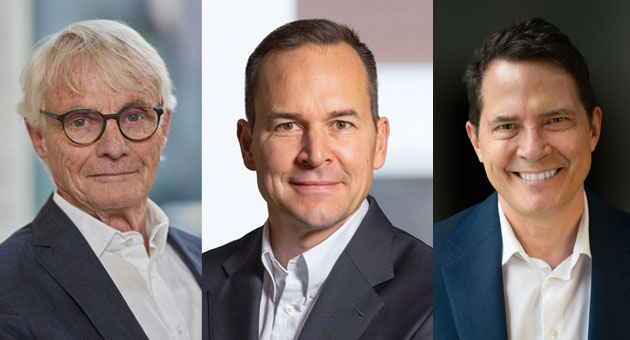 Ipsos will Infas-Gruppe übernehmen - Infas-Chef Meeno Smid (loinks) ist sich mit den Ipsos-Managern Dr. Christoph Preuss (Mitte) und Ben Page handelseinig geworden - Fotos. Smid; Infas - Preuss + Page: Ipsos