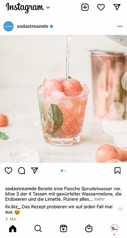 SodaStream und OneTwoSocial werben für mehr Nachhaltigkeit und Achtsamkeit - Verbreitet und unterstützt werden soll der redaktionelle Content u. a. durch die Etablierung verschiedener Brand-Hashtags auf Instagram - Foto: OneTwoSocial