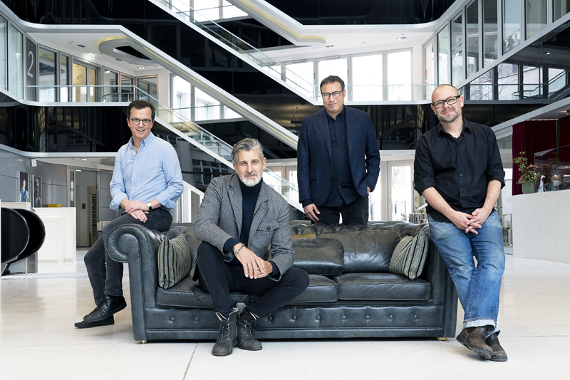 Scholz & Friends LukasLindemann startet - Das neue Kreativ-Quartett für den europaweiten Volkswagen Hybrid-Etat (v.l.): Matthias Spaetgens, Arno Lindemann, Frank-Michael Schmidt und Bernhard Lukas – Foto: S&F