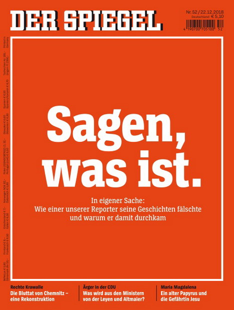Cover des Monats Dezember 2018: 'Der Spiegel' sagt, was ist -