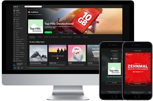 Spotify startet erste Sponsored Playlist-Kampagne mit Vodafone - Spotify zeigt eine erste Möglichkeit für werbliche Nutzung innerhalb seiner Playlists mit Vodafone als ersten Kunden (Foto: Spotify)