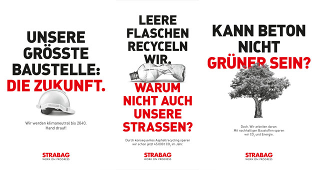 Strabag startet klimaneutrale Mediakampagne - Die Kampagne rückt auch den neuen Unternehmensclaim 'Work on Progress' in den Fokus - Foto: Strabag